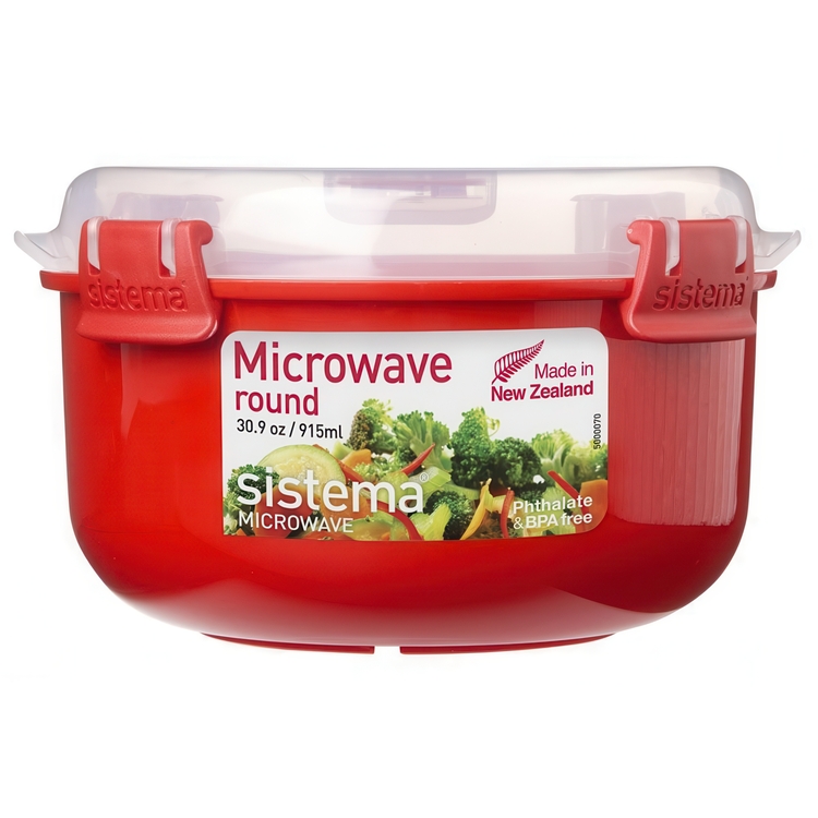 Matlåda för micron, MICROWAVE ROUND, Ø15,6 x H 9,5 cm, Röd