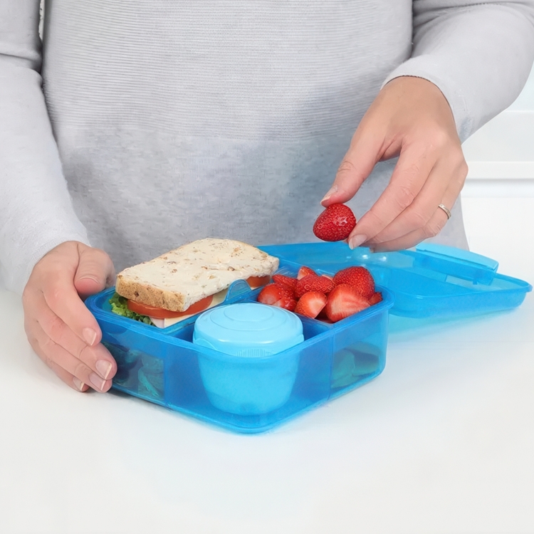 Matlåda med fack och yoghurtburk, 1,25 Liter, SISTEMA BENTO CUBE LUNCH