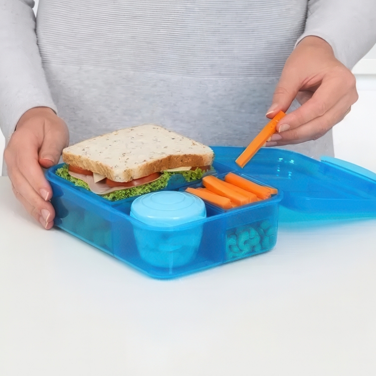 Matlåda med fack och yoghurtburk, 1,65 Liter, SISTEMA BENTO LUNCH