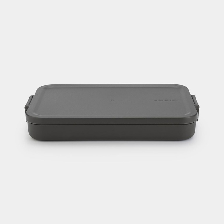 Matlåda, 1,1 L, BRABANTIA MAKE & TAKE FLAT LUNCH BOX , 25,5 x 16,7 x H 3,7 cm, Mörkgrå