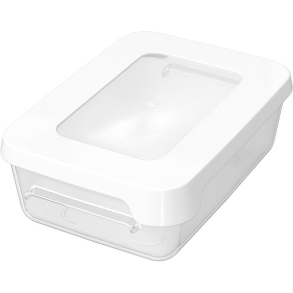 Matlåda, Liten, 0,3 L, SMARTSTORE SNACK, 12,5 x 9,5 x H4,5 cm, Klar / Vit