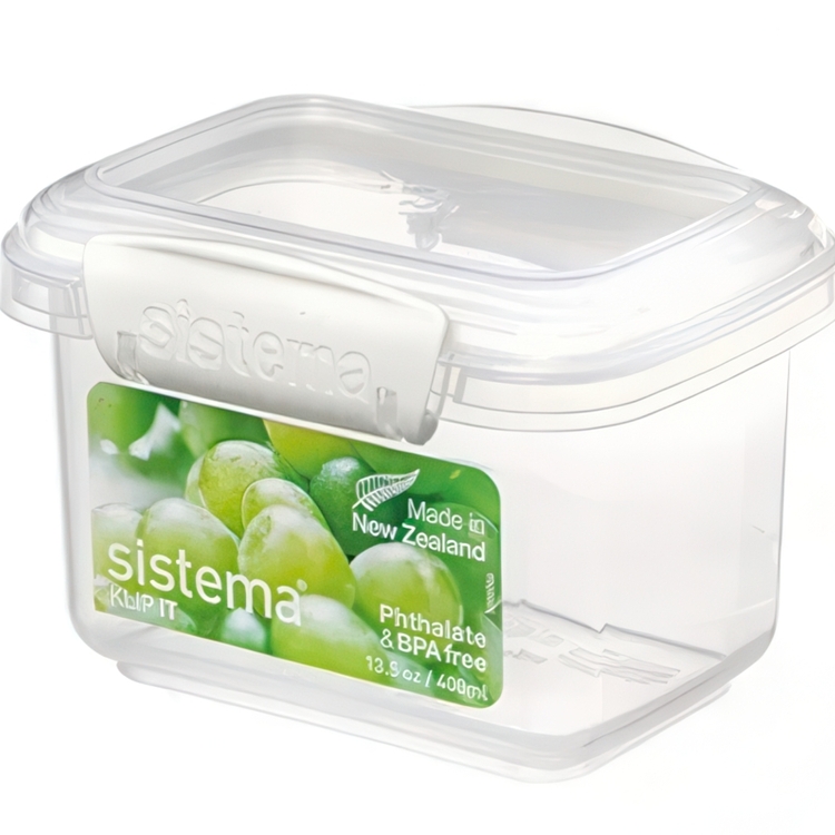 Matlåda, Liten, 400 ml, SISTEMA KLIP-IT WHITE, Transparent / Vit