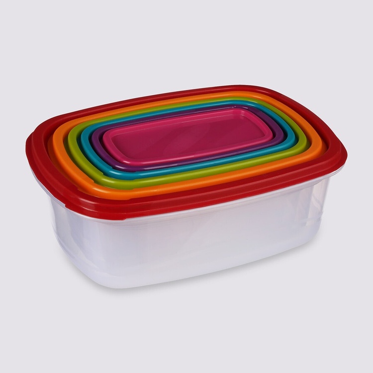 Matlådor, 6 st i olika storlekar, SMART COLORED NEST RECTANGULAR, Klar / Mix