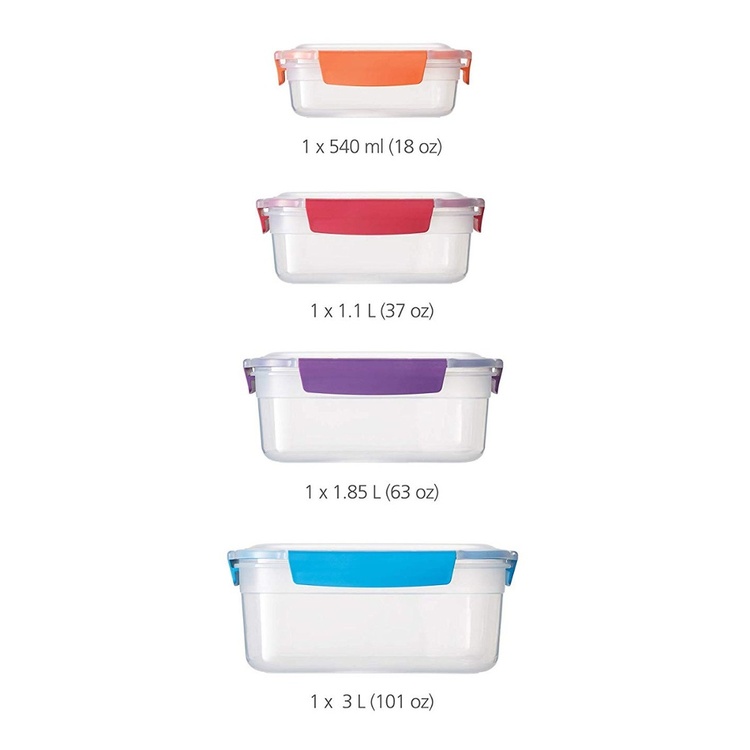 Matlådor, Set med 4 st, NEST LOCK CONTAINERS, Large, Joseph Joseph, Mix