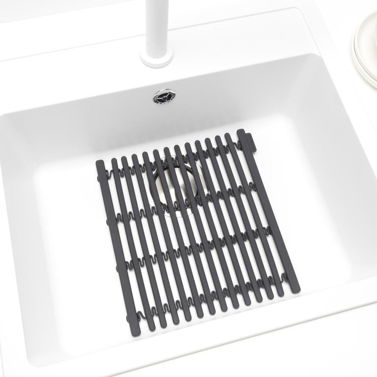 Matta för diskhon, BRABANTIA SILICONE SINK MAT, 30 x 30 - 45 cm, Mörkgrå