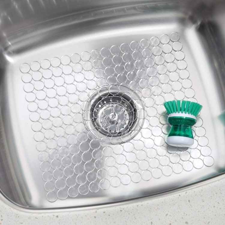 Matta för diskhon, CRYSTAL SQUARE SINK MAT, 27 x 31 cm, Klar
