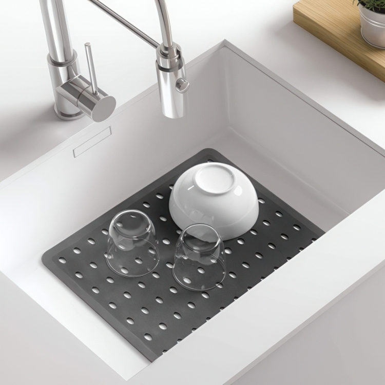 Matta för diskhon, Gummi, LARGE SINK MAT, 41x 32 cm, Mörkgrå