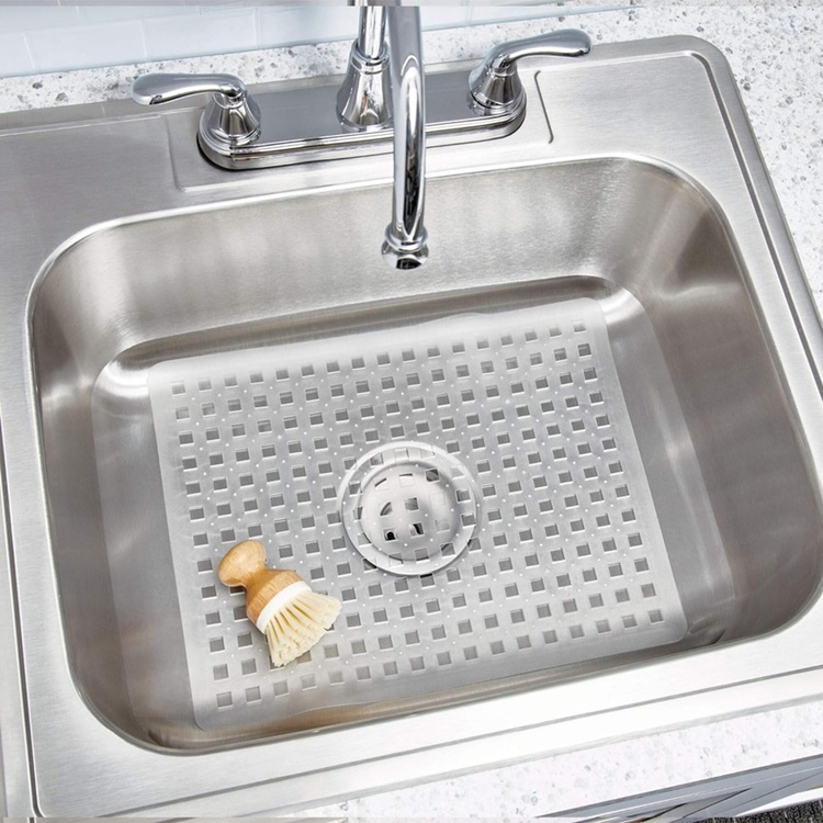 Matta för diskhon, iDESIGN LARGE SINK MAT, 41 x 32 cm, Klar