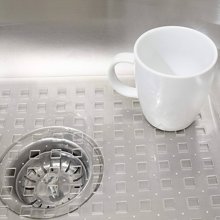 Matta för diskhon, iDESIGN LARGE SINK MAT, 41 x 32 cm, Klar
