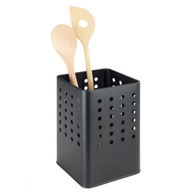 Metallkorg för köksredskap / bestick, SILIO UTENSIL HOLDER, 11,5 x 11,5 x H 16,5, Svart