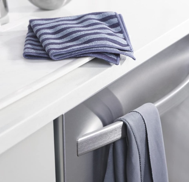 Mikrofiberdukar för rostfritt, 2 dukar, STAINLESS STEEL CLOTH SET, 32 x 32 cm, Grå