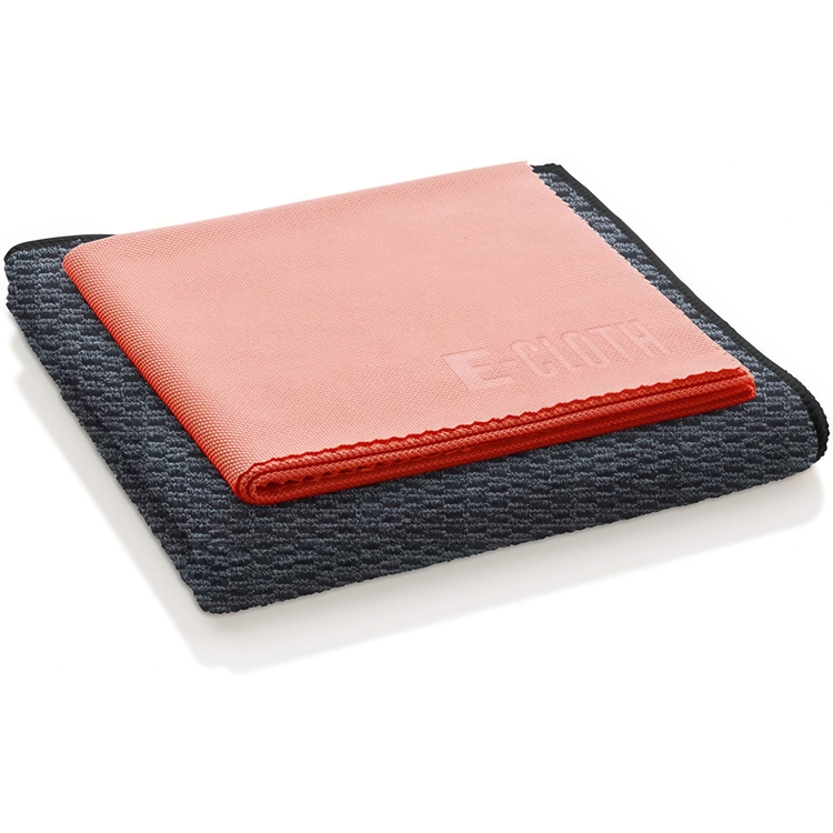 Mikrofiberdukar för ytor av sten, Set med 2, GRANITE & STONE, Svart / Orange