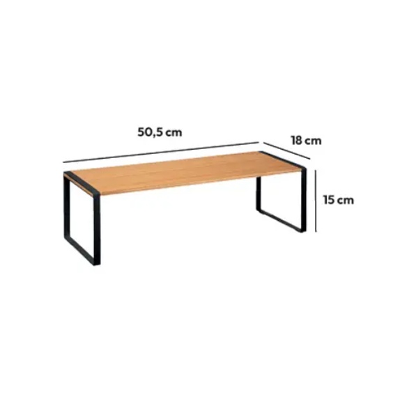 Mini hylla, BLACK & WOOD KITCHEN RACK, 50,5 x 18 x H 15 cm, Natur / Svart