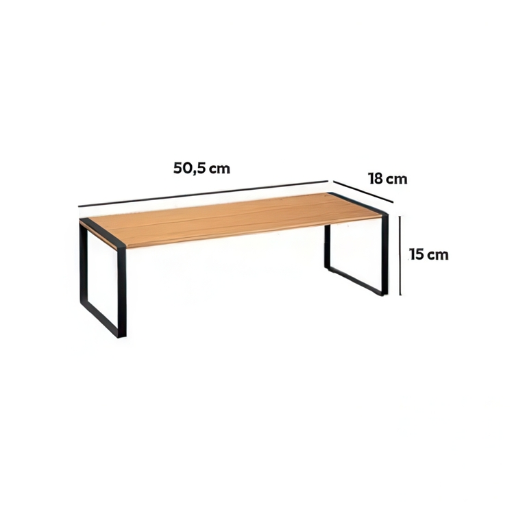 Mini hylla, BLACK & WOOD KITCHEN RACK, 50,5 x 18 x H 15 cm, Natur / Svart