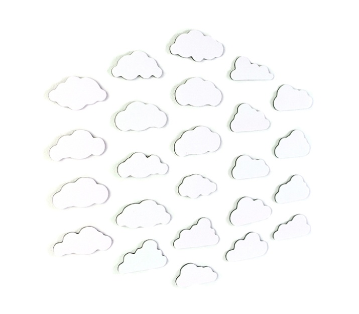 Mini Magnettavlor, Små moln, Självhäftande, 24 st, ELEMENT CLOUD FLEX, Vita