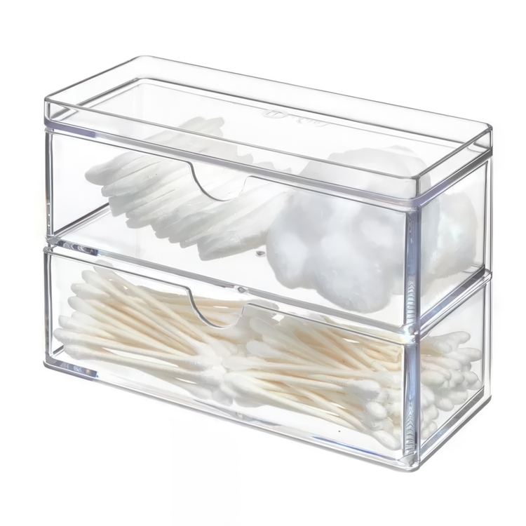 Minibyrå för badrumsskåpet, THE HOME EDIT MINI 2-DRAWER ORGANIZER , 17,8 x 8,3 x H 11,4 cm, Klar