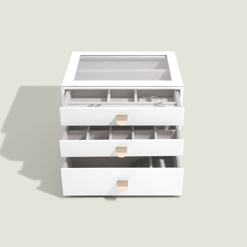Minibyrå för smycken, 3 lådor, CLASSIC STACKERS DRAWERS, Pebble White