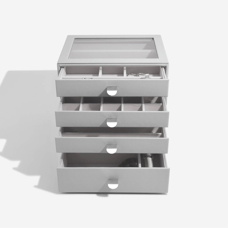 Minibyrå för smycken, 4 lådor, CLASSIC STACKERS DRAWERS, Pebble Grey