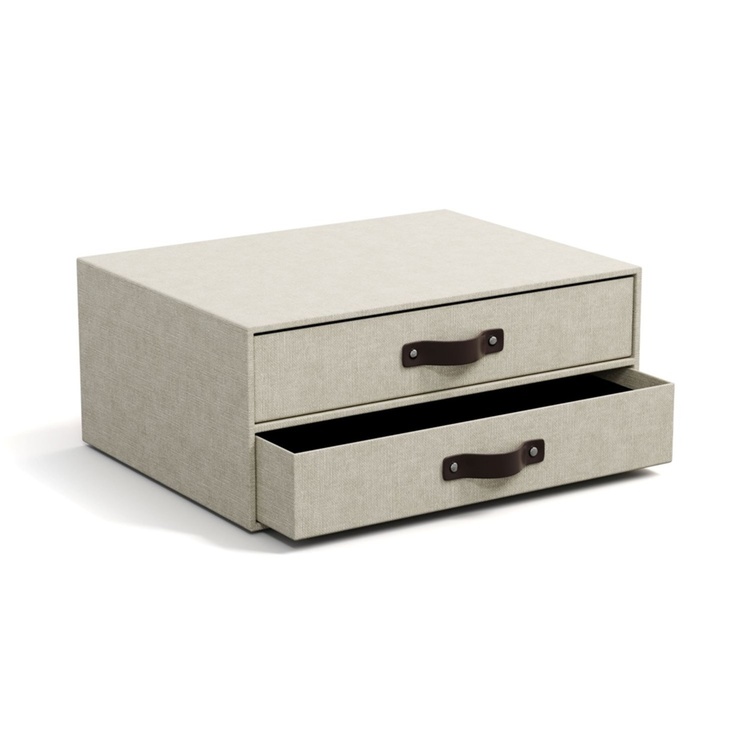 Minibyrå 2 lådor, Birger canvas, Bigso, Beige