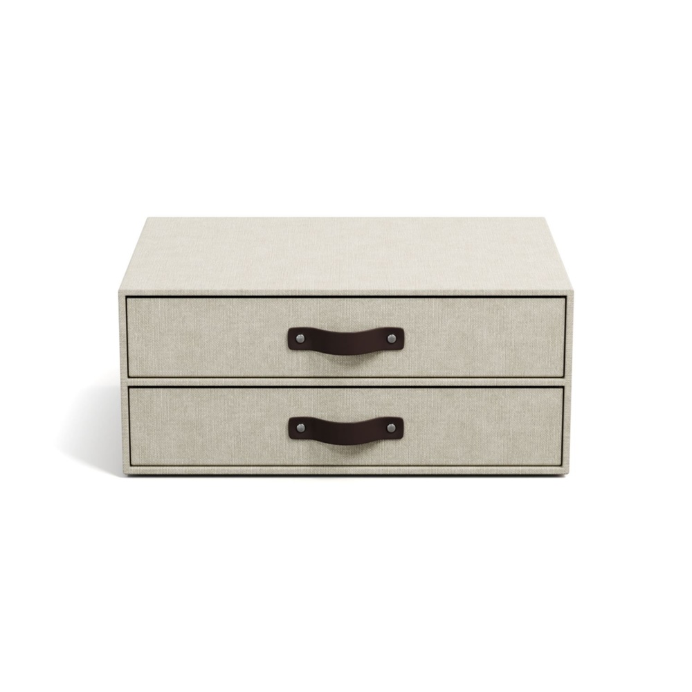 Minibyrå, 2 lådor, BIGSO BIRGER CANVAS, 33 x 25,5 x H 14,5 cm, Beige
