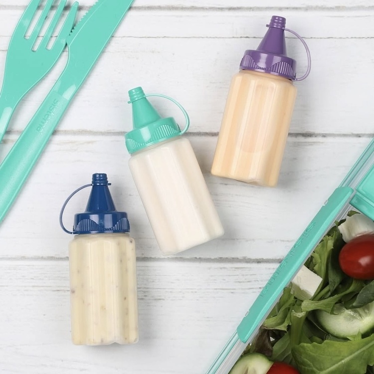 Miniflaskor för sås, 35 ml, 3 st, SAUCE TO GO, Ø 3,4 x H8 cm, Lila / T