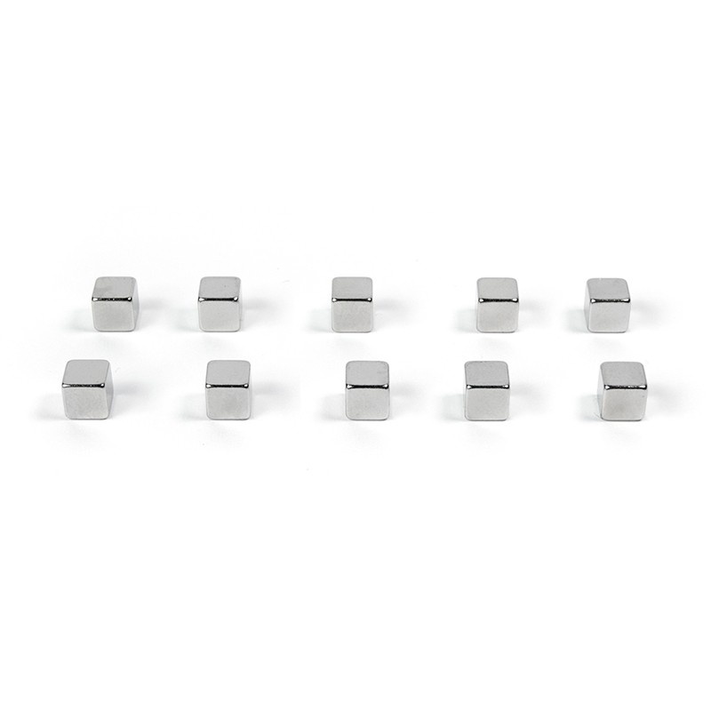 Mini-magneter, Starka, Kuber, 10 st, KUBIQ SILVER, 0,5 cm, silver