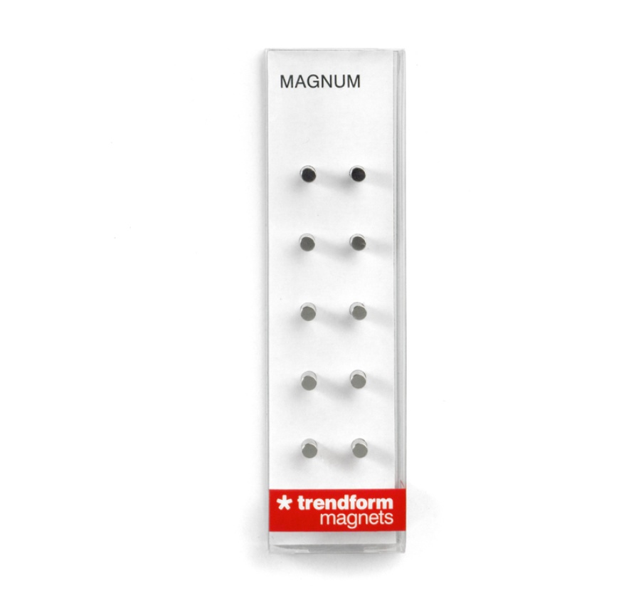 Mini-Magneter, Starka, Stift, 10 st, MAGNUM SILVER, Ø 0,4 x H 0,7 cm, Silver