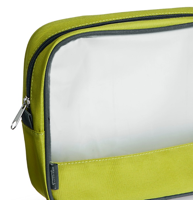 Necessär TRAVEL SMART BAG MEDIUM, 18 x 5 x H 15 cm, Limegrön / Transparent