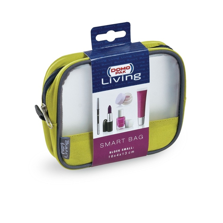 Necessär, TRAVEL SMART BAG SMALL, 16 x 4 x H 13, cm, Limegrön / Transparent