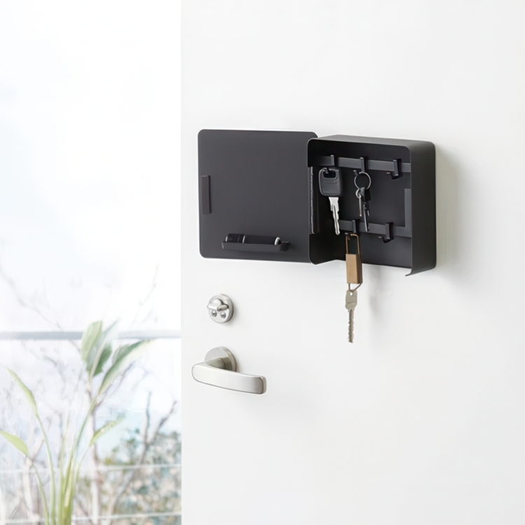 Nyckelskåp, Magnetiskt, TOWER SQUARE, Yamazaki, 16 x 16 cm, Svart