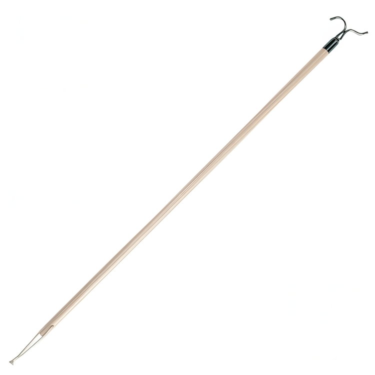 Nå dina galgar, stång i trä med krok, REACH BAR, 100 cm, Vitbetsad