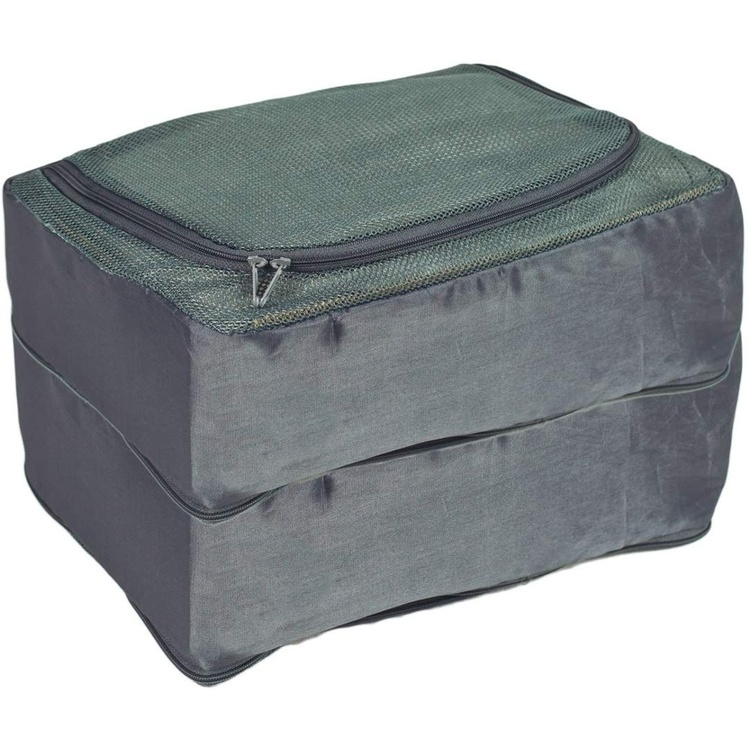 Packkub med 2 fack, CASE ORGANIZER LARGE, 35 x 26 x H 20 cm, Grå