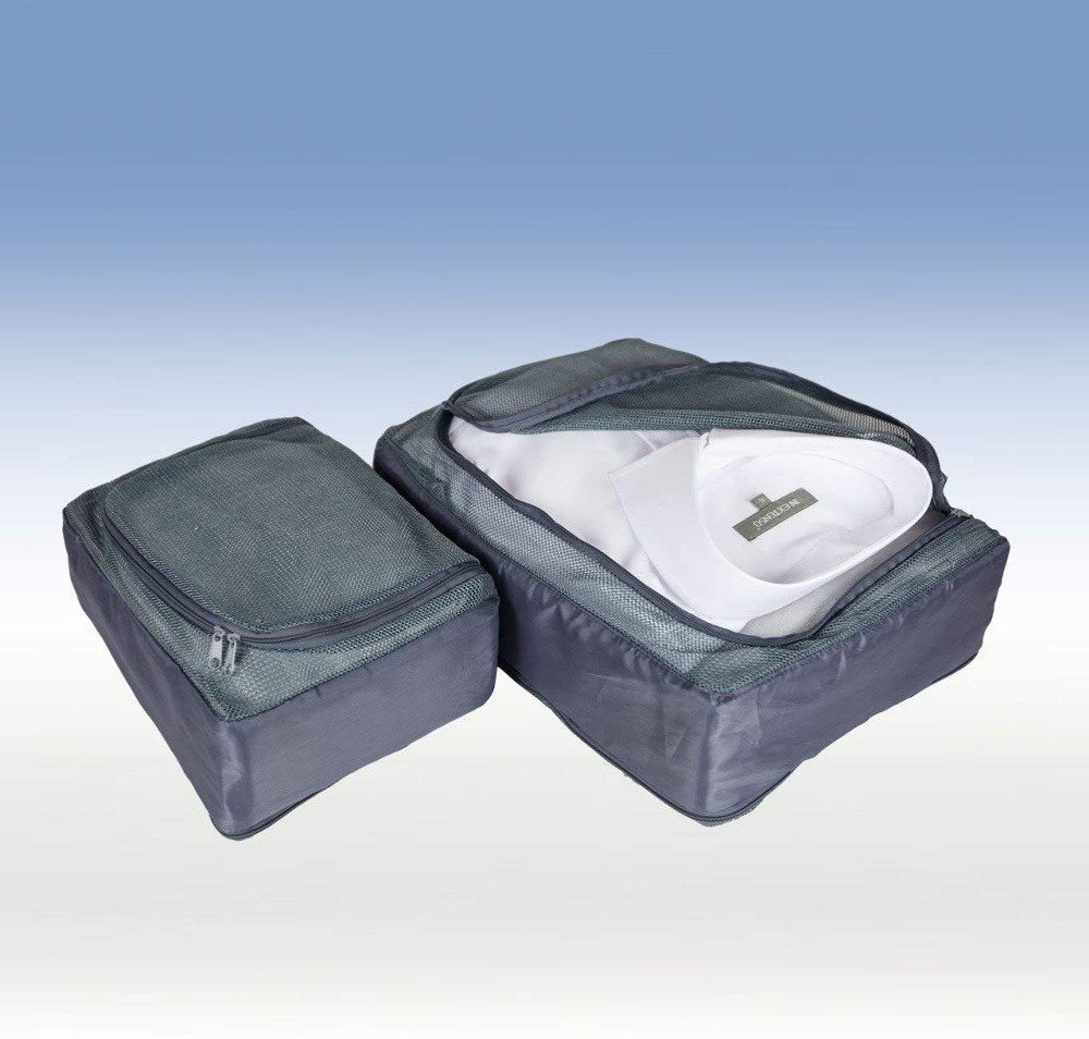 Packkub med 2 fack, CASE ORGANIZER LARGE, 35 x 26 x H 20 cm, Grå