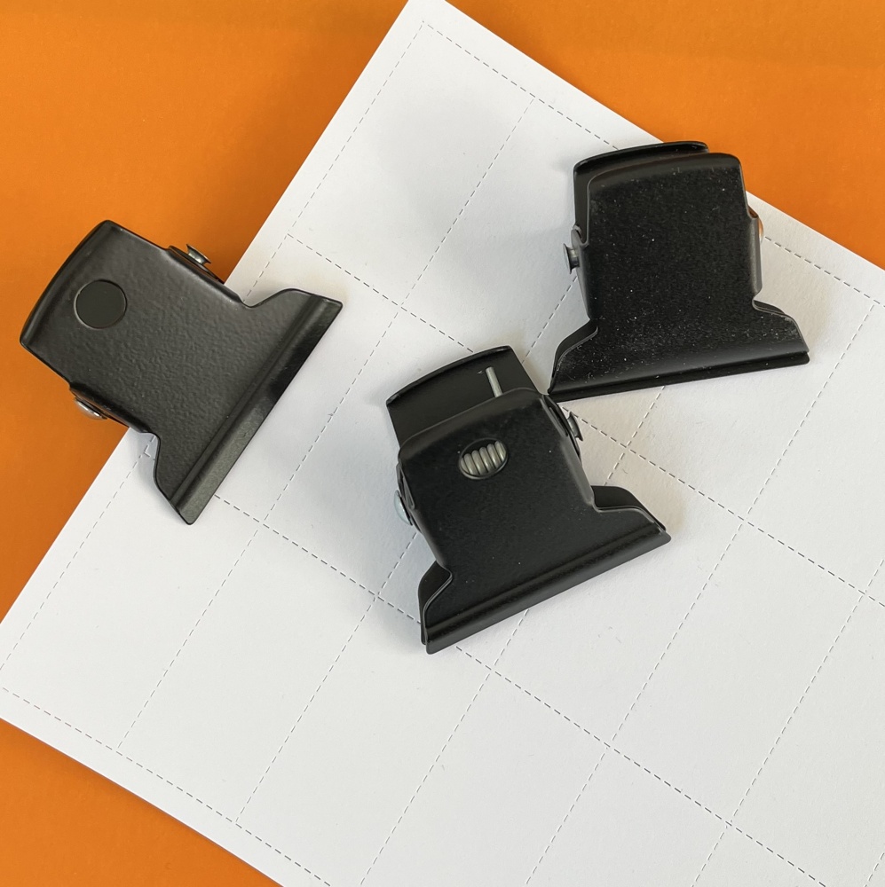 Pappersklämmor i metall, 3 st, ITALIAN KEEP CLIPS, 5 cm, Svarta