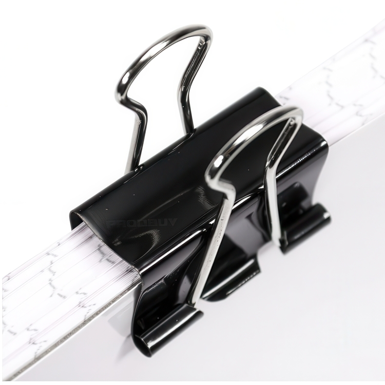 Pappersklämmor, 12 st, FOLDBACK CLIPS SMALL, 25 mm, Svarta