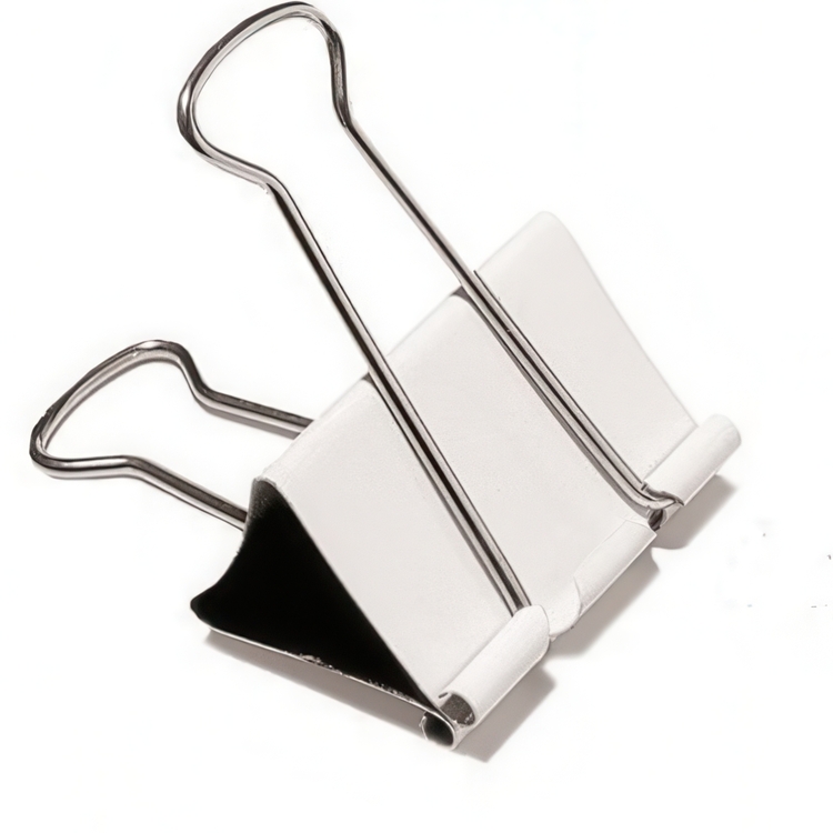 Pappersklämmor, 12 st, FOLDBACK CLIPS XL - 51 mm, vita