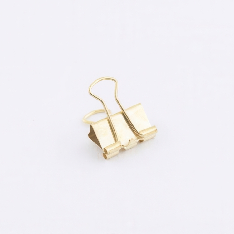 Pappersklämmor, 15 st, FOLDBACK CLIPS XS, 19 mm, Guld