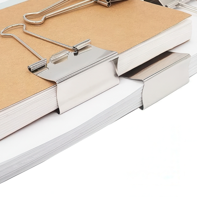 Pappersklämmor, 4 st, FOLDBACK CLIPS XL - 51 mm, Silver