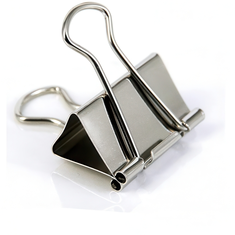 Pappersklämmor, 4 st, FOLDBACK CLIPS XL - 51 mm, Silver