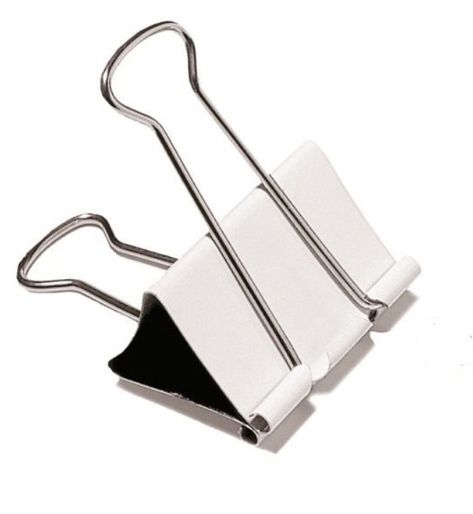 Pappersklämmor, 5 st, FOLDBACK CLIPS XL - 51 mm, Deskstore, vita