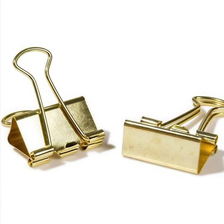 Pappersklämmor, 6 st, FOLDBACK CLIPS LARGE - 41 mm, guld