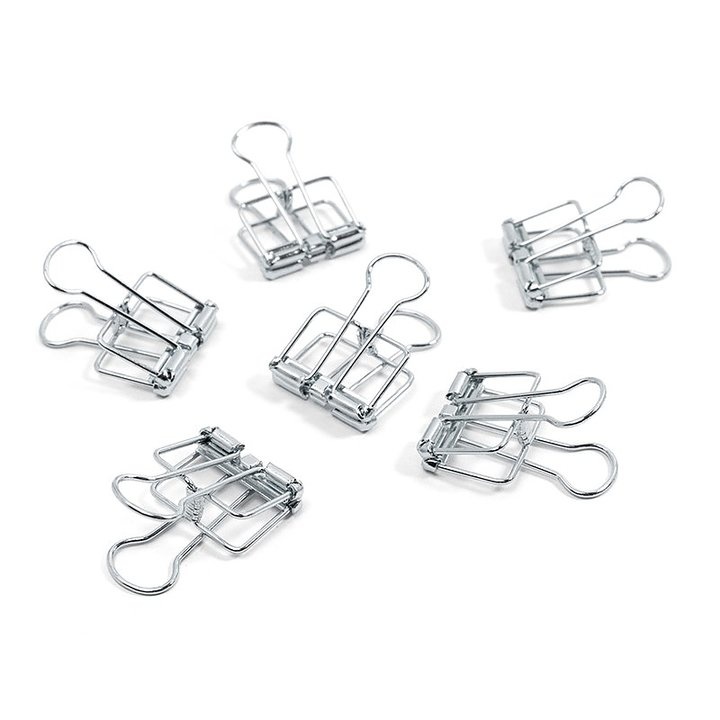 Pappersklämmor, 6 st, WIRE CLIPS SMALL 19 mm, silver