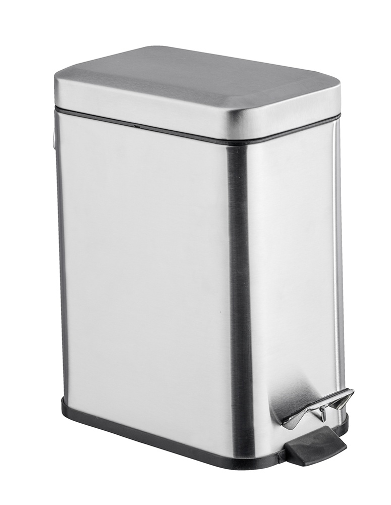 Papperskorg för trånga ytor, SLIM PEDAL BIN, 5 L, Matt rostfritt stål