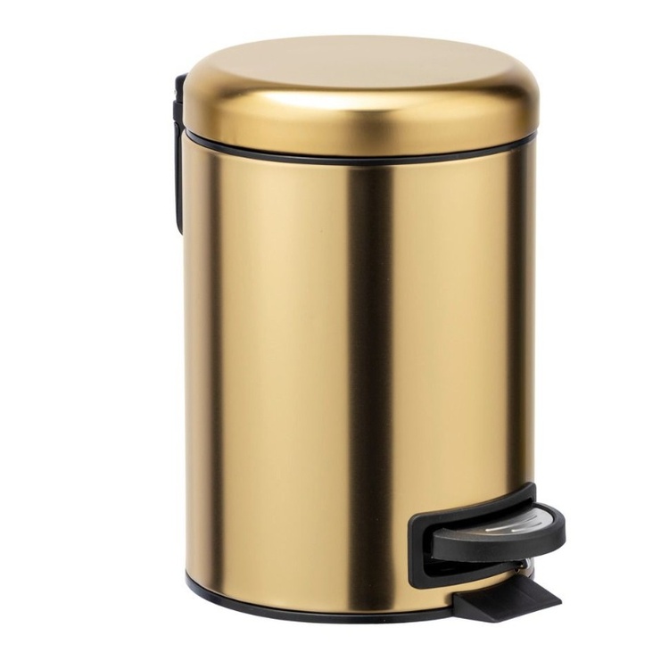 Papperskorg / Pedalhink, 3 L, LEMAN, Matt Guld