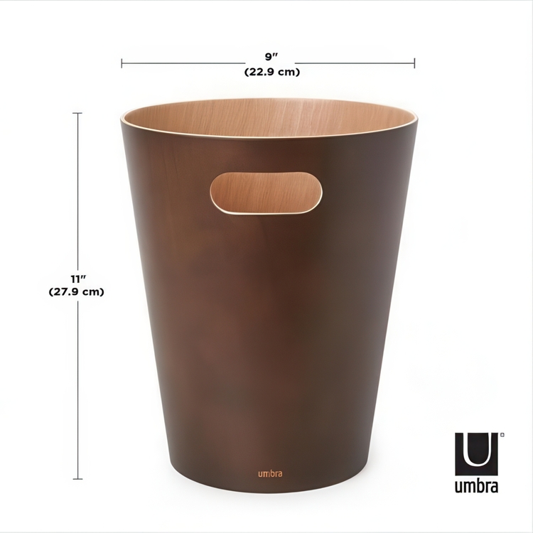 Papperskorg i trä, 7,5 L WOODROW, Ø 23 x H 28 cm, Umbra