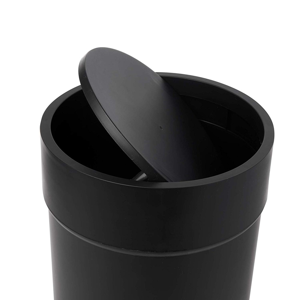 Papperskorg med vipplock 6L, Umbra, Svart