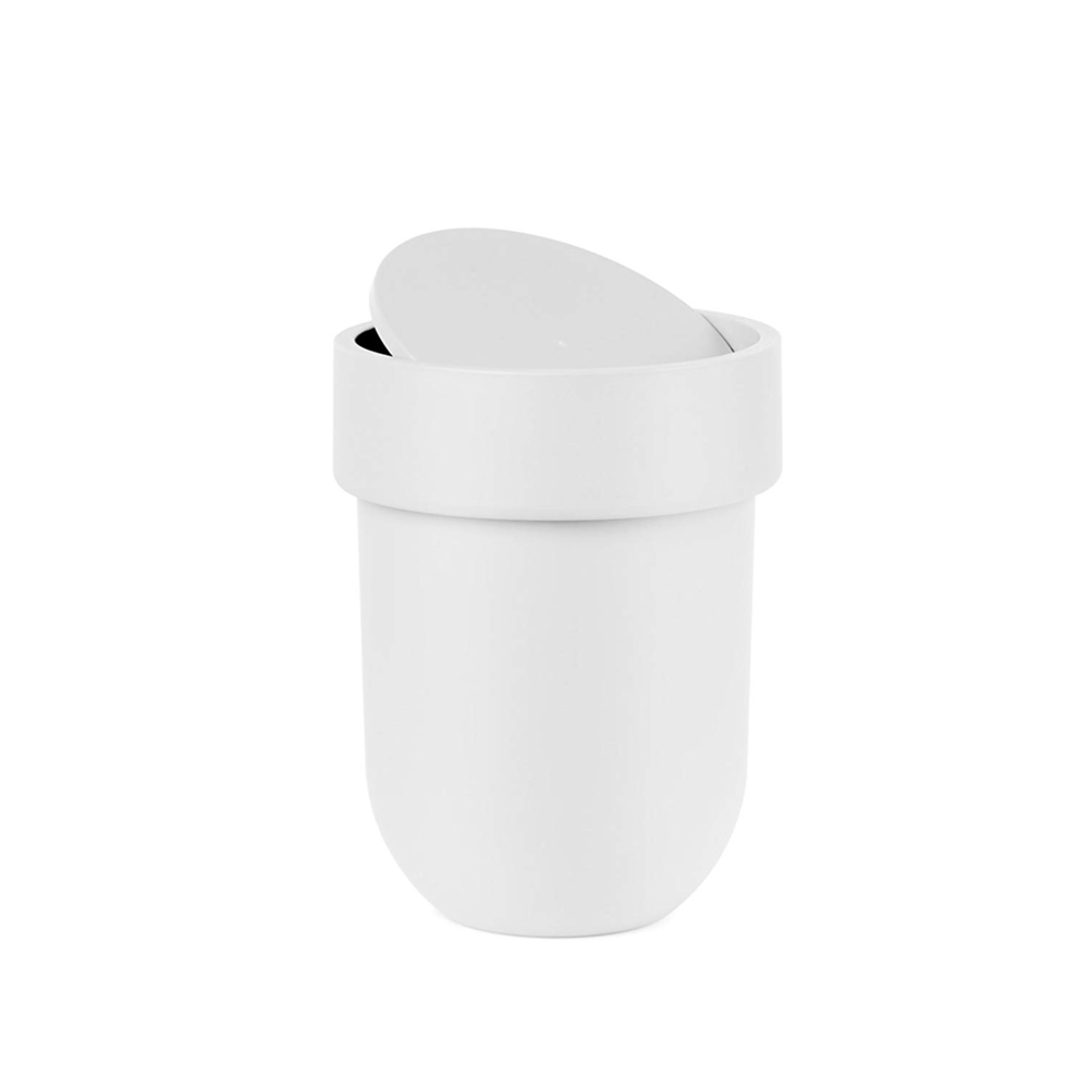 Papperskorg med lock, TOUCH WASTE CAN, Ø 19 x H 30 cm, Umbra, Vit