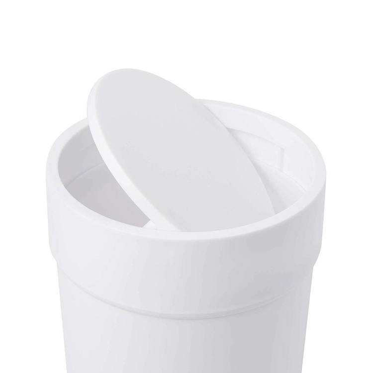 Papperskorg med vipplock 6L, Umbra, Vit