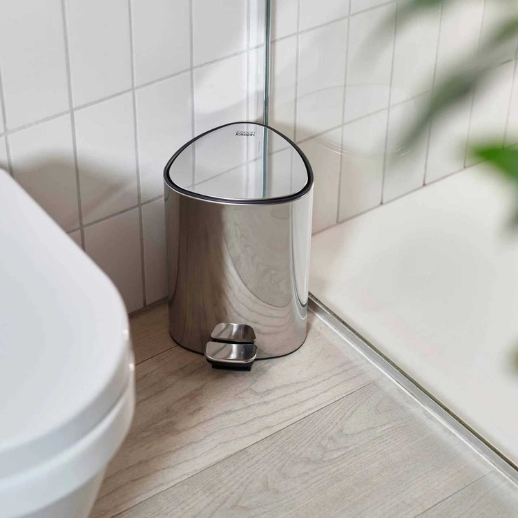 Pedalhink för hörn, 5 L, EASY-STORE LUXE PEDAL BIN, Joseph Joseph, Silver