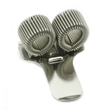 Pennhållare i metall för 2 pennor, DOUBLE PEN CLIP, Silver